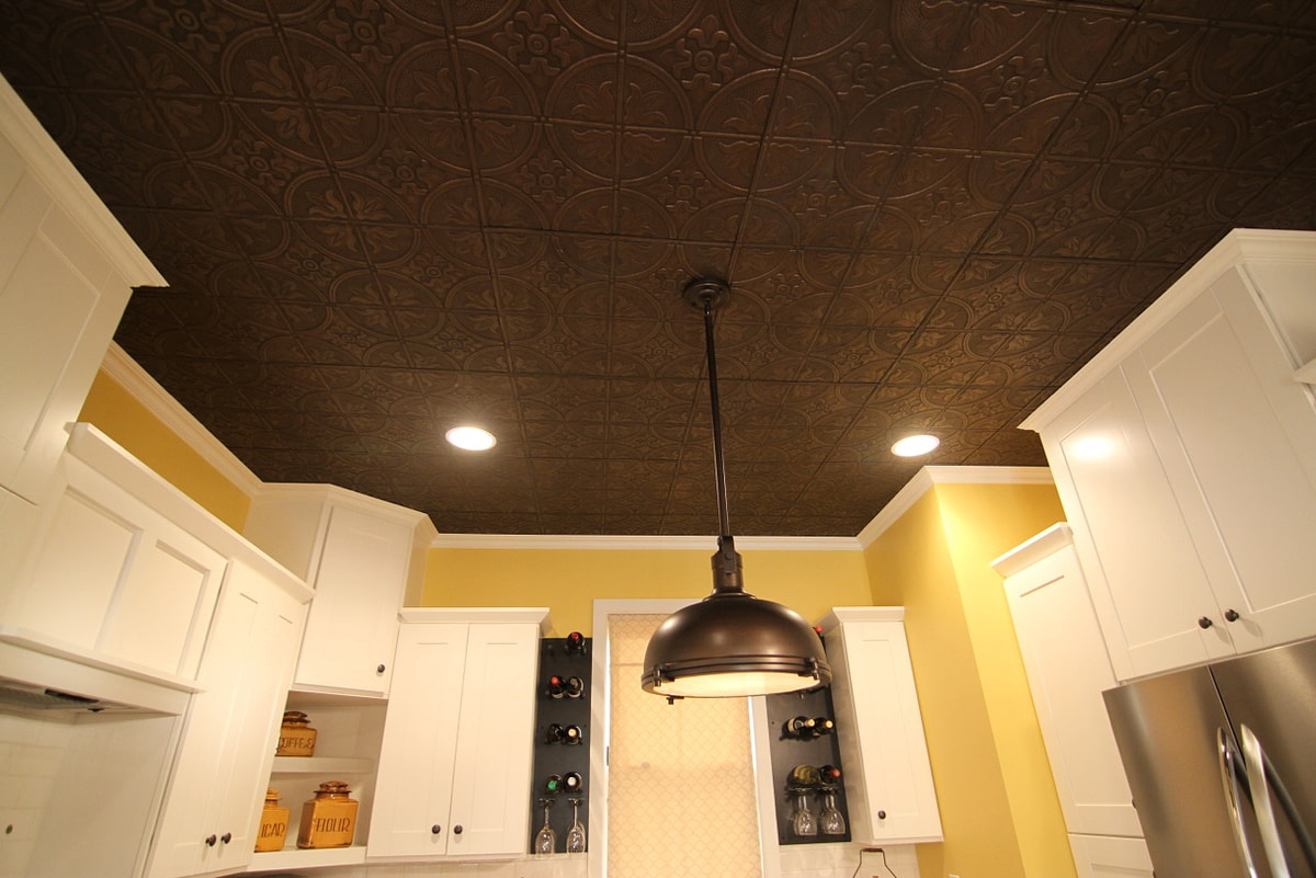 309 Bronze Kitchen Faux Tin Ceiling Tiles Surfacingsolution