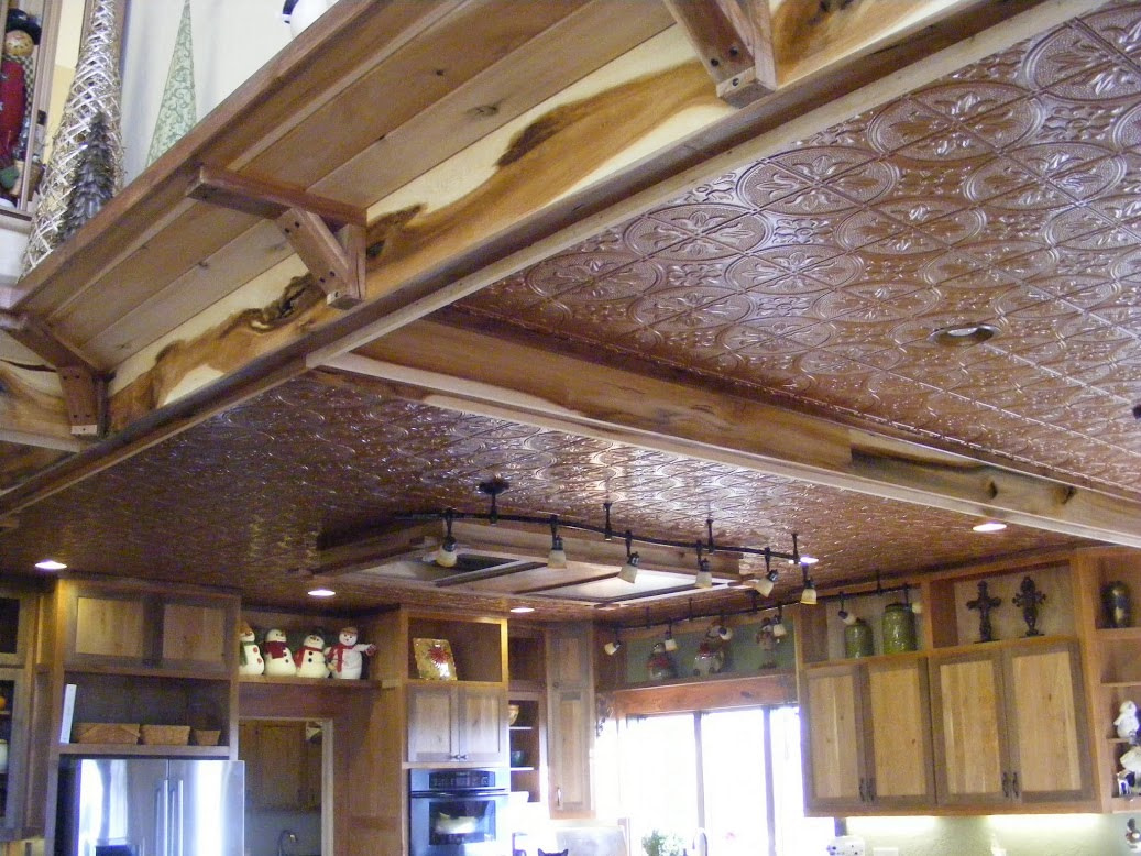 309 Aged Copper Faux Tin Glue Up Ceiling Tile